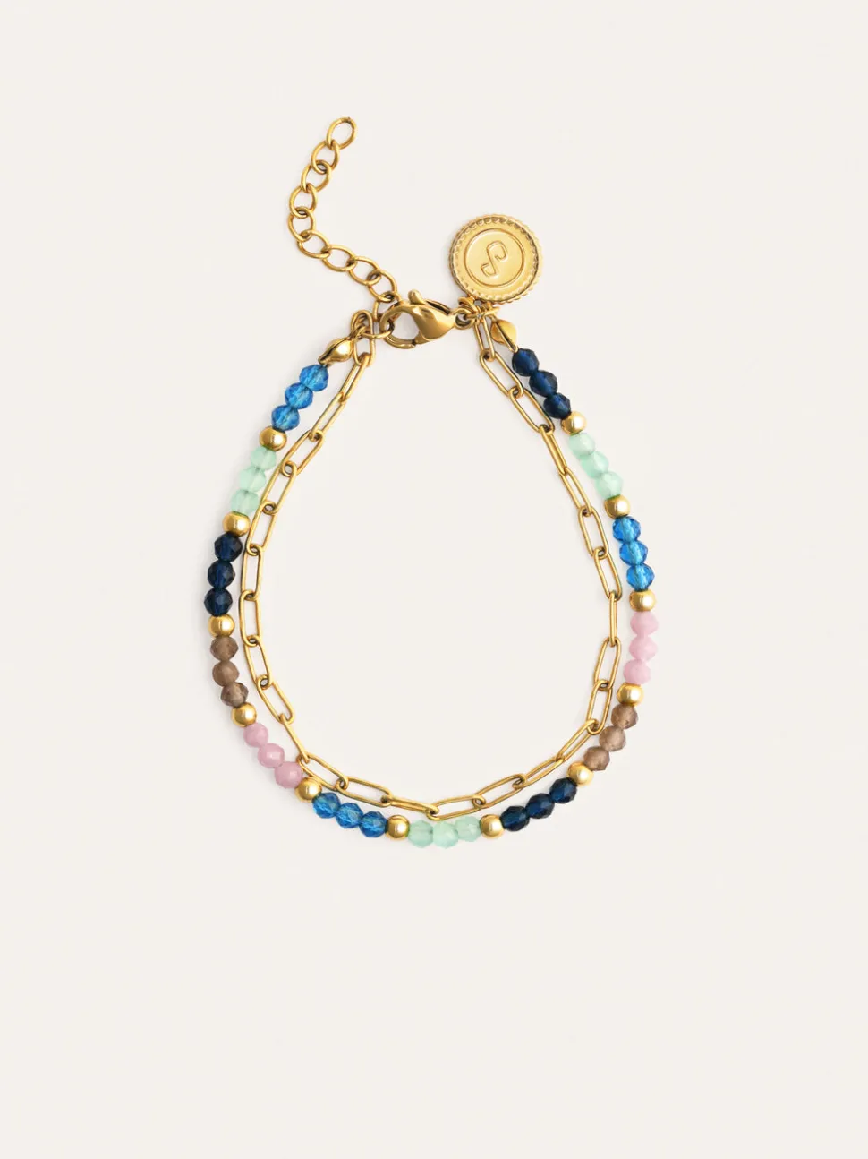 Pulsera Dye Dots Bruma Acero Baño Oro
