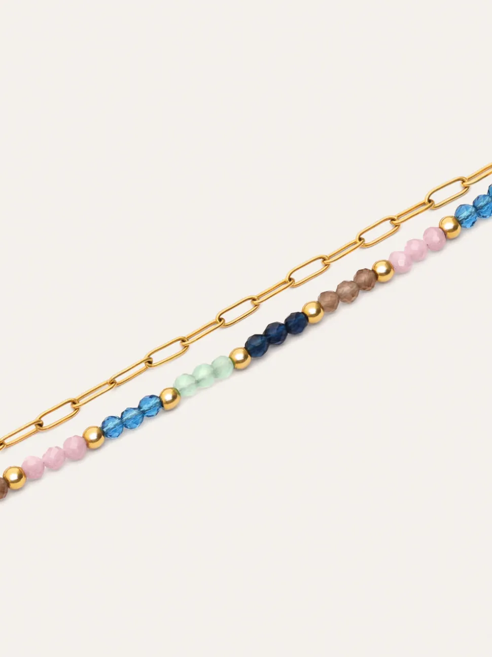 Pulsera Dye Dots Bruma Acero Baño Oro