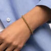 Pulsera Fine Disco Acero Baño Oro