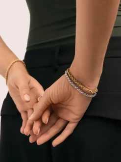 Pulsera Fine Disco Acero Baño Oro