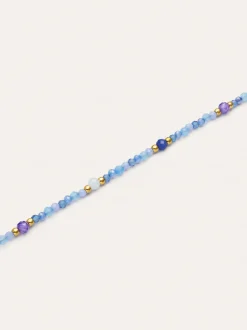 Pulsera Glam Azul Acero Baño Oro