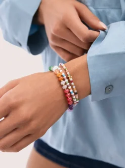 Pulsera Gummy Stones Acero Baño Oro