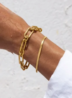 Pulsera Lisse S Acero Baño Oro