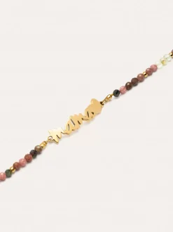 Pulsera Mamá Heart Tourmaline Acero Baño Oro