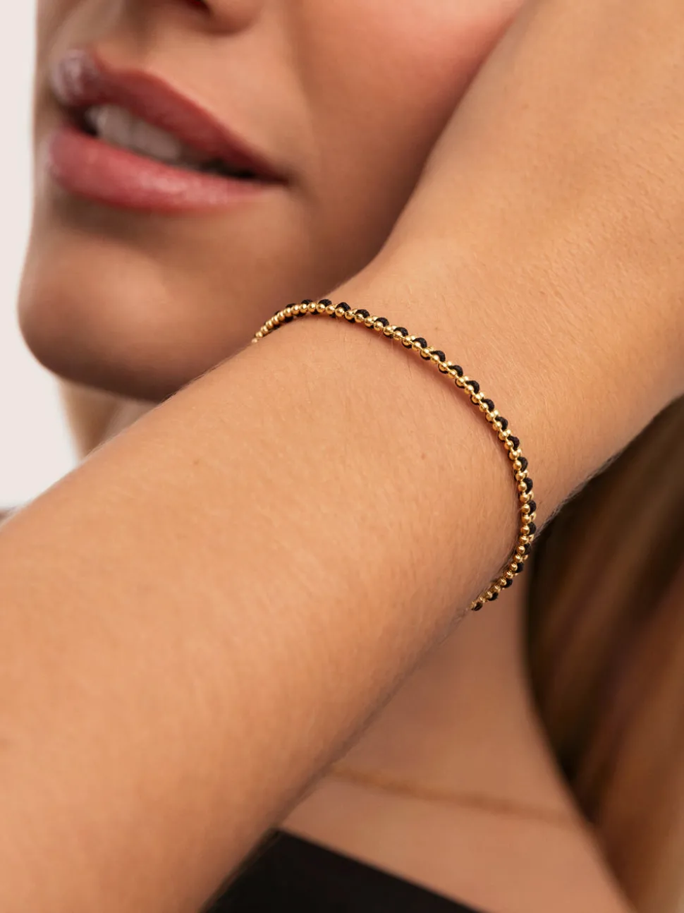 Pulsera Morgana Black Acero Baño Oro