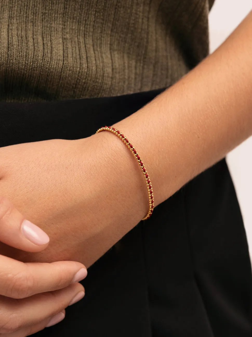 Pulsera Morgana Red Acero Baño Oro