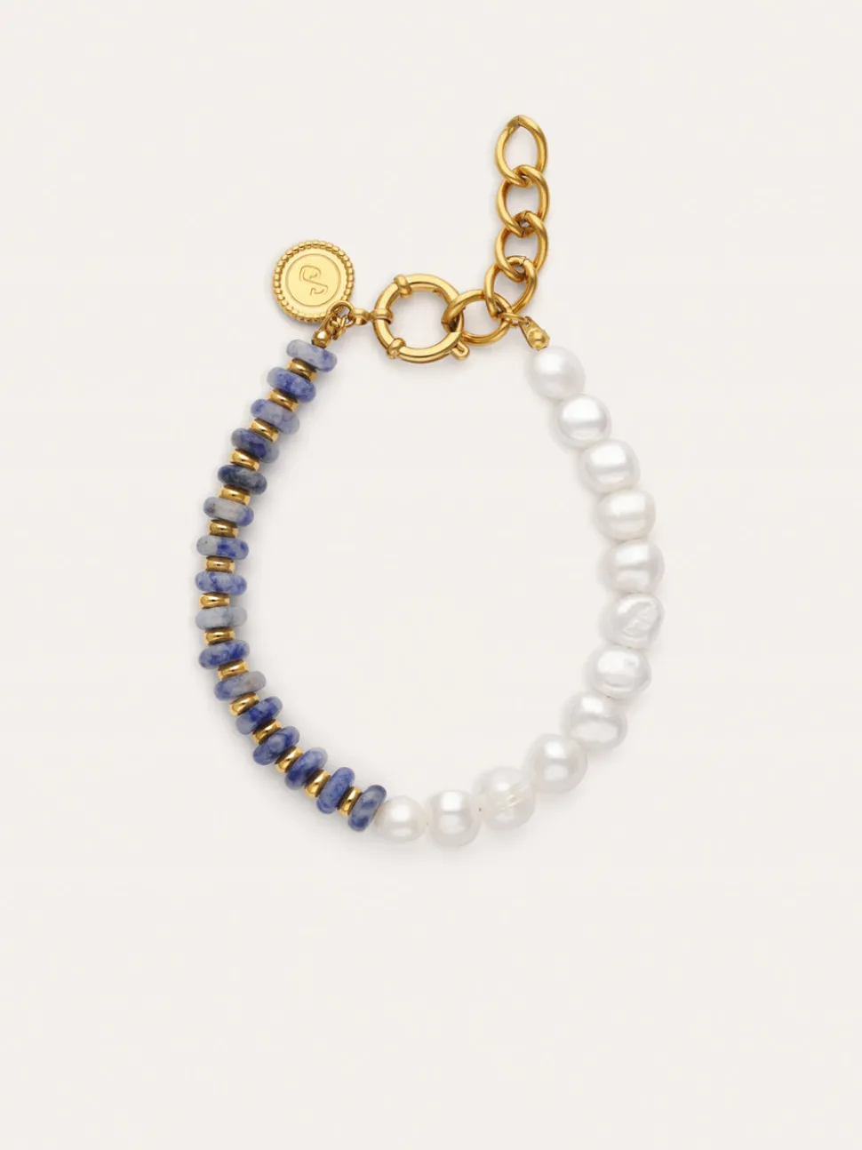 Pulsera Índigo Pearl Acero Baño Oro