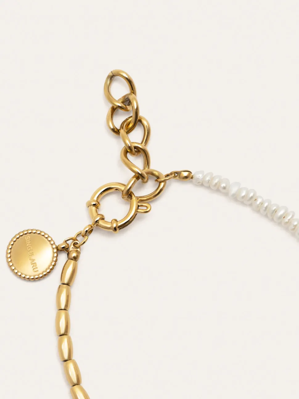 Pulsera New Pearl Acero Baño Oro