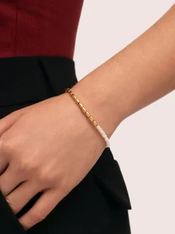 Pulsera New Pearl Acero Baño Oro