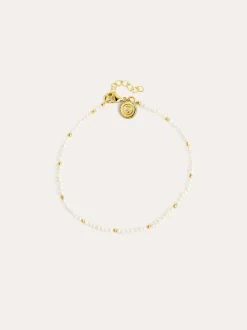 Pulsera Pearls Dots Acero Baño Oro