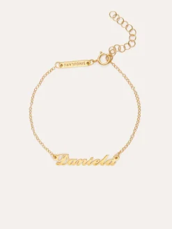 Pulsera Personalizada Carrie Plata Baño Oro