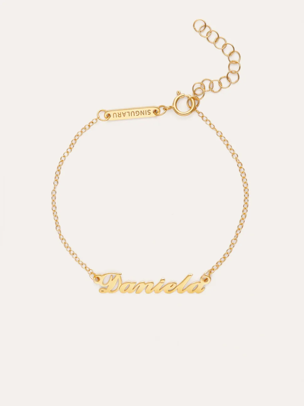 Pulsera Personalizada Carrie Plata Baño Oro