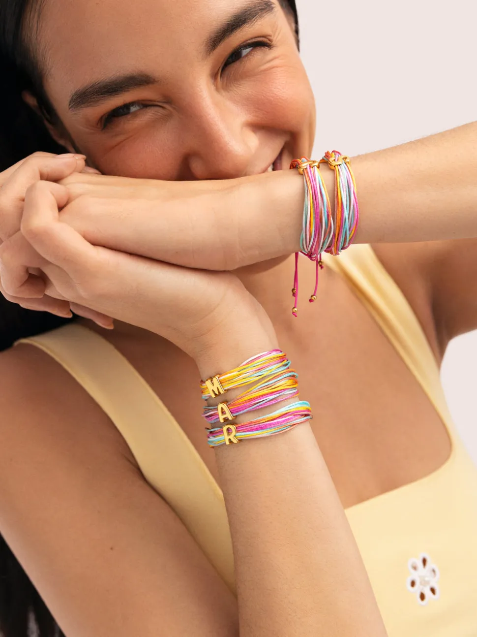 Pulsera Personalizada Color Rainbow Acero Baño Oro