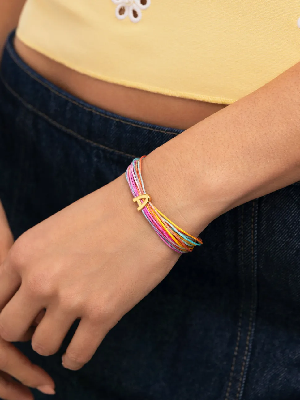Pulsera Personalizada Color Rainbow Acero Baño Oro