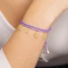 Pulsera Personalizada Dream Lavande Letters Plata Baño Oro