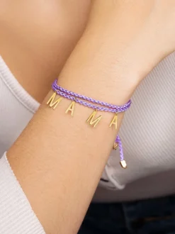 Pulsera Personalizada Dream Lavande Letters Plata Baño Oro