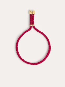 Pulsera Personalizada Fucsia Letters Plata Baño Oro