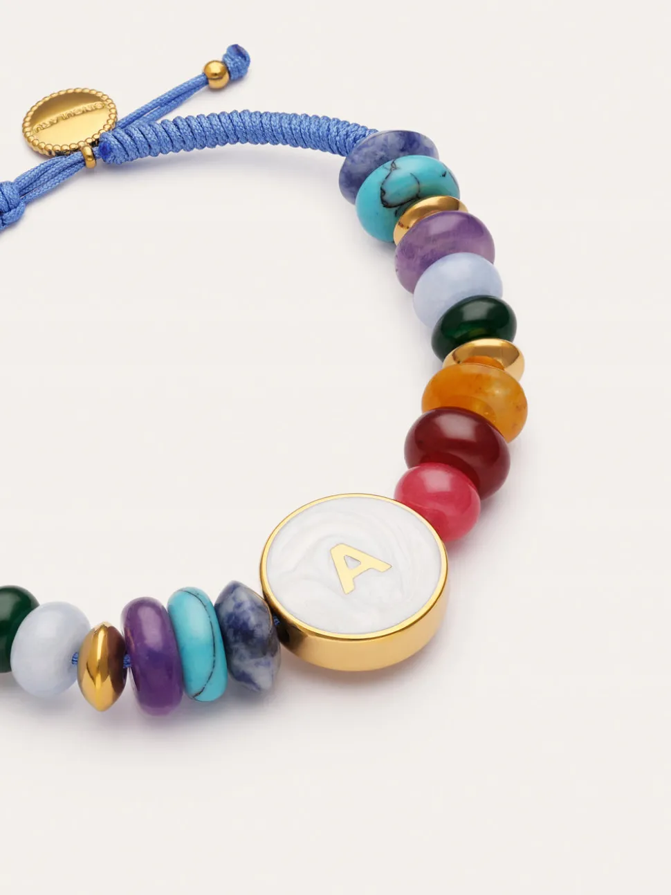 Pulsera Personalizada Letter Nácar Acero Baño Oro