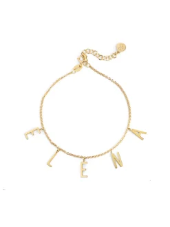 Pulsera Personalizada Letters Plata Baño Oro