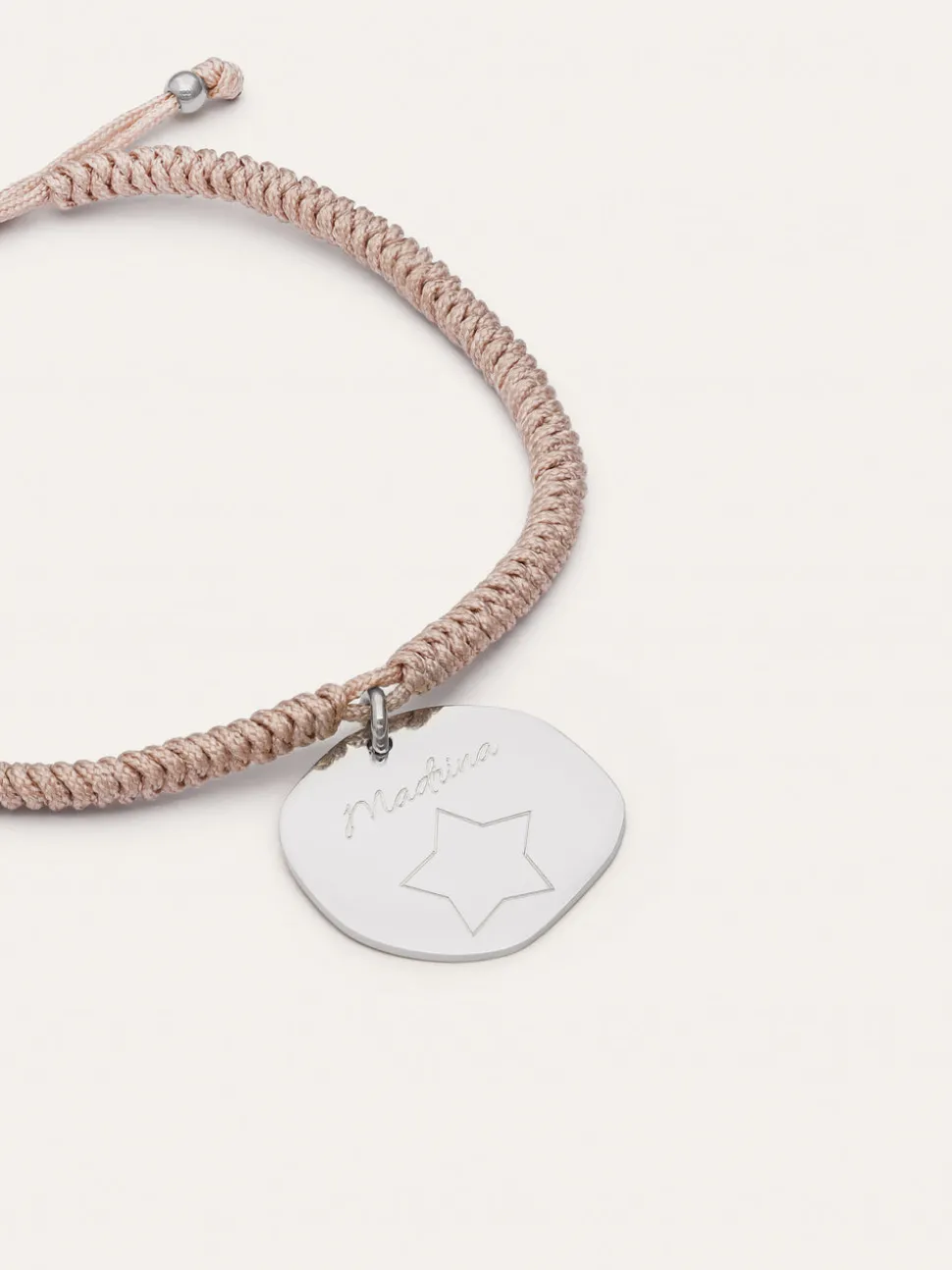 Pulsera Personalizada Medallón Organic Rosa Acero