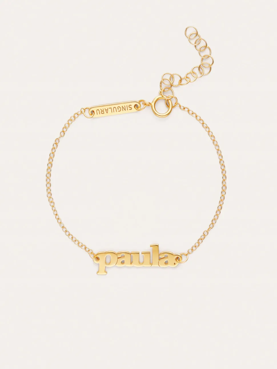 Pulsera Personalizada Monogram Plata Baño Oro