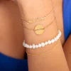 Pulsera Personalizada Moon Plata Baño Oro