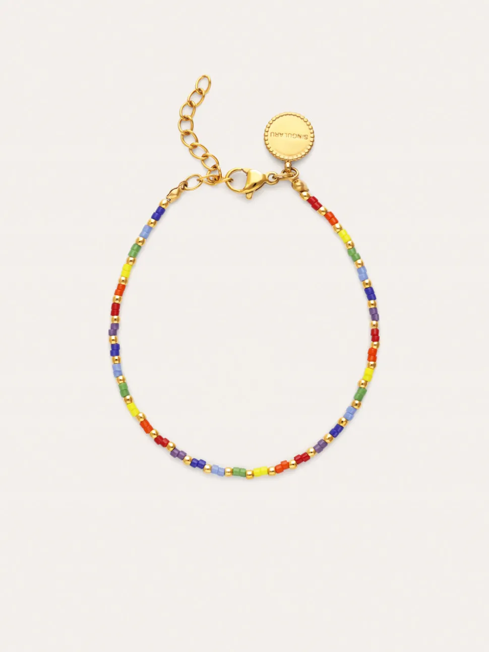 Pulsera Rainbow Colors Acero Baño Oro