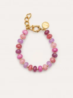 Pulsera Rosé Stones Acero Baño Oro