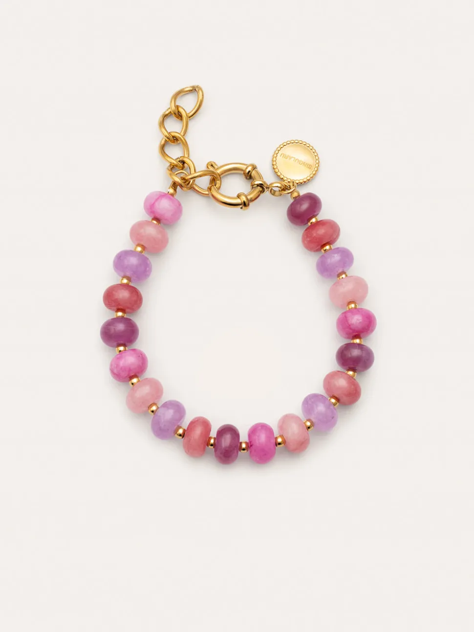Pulsera Rosé Stones Acero Baño Oro
