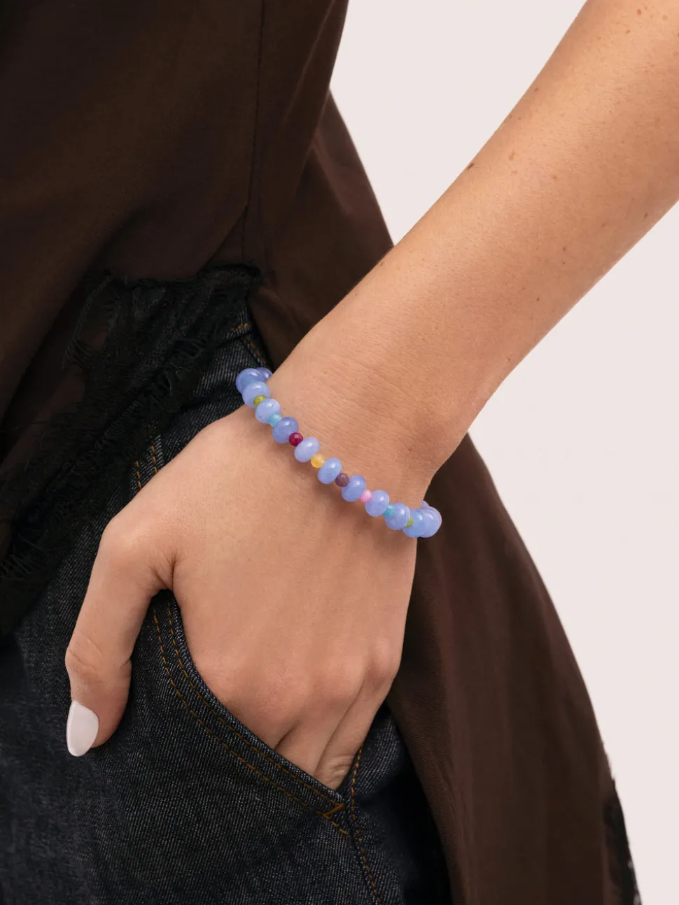 Pulsera Skycolor Stones Acero Baño Oro