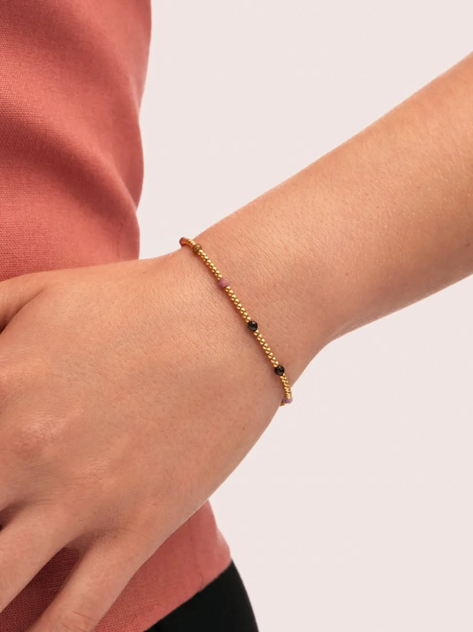 Pulsera Tourmaline Dream Acero Baño Oro