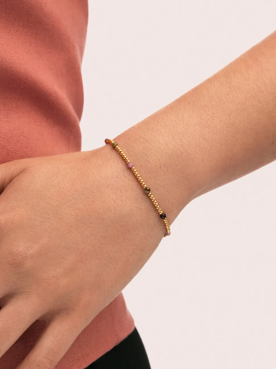 Pulsera Tourmaline Dream Acero Baño Oro