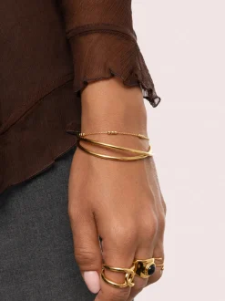 Pulsera Triple Dots Acero Baño Oro
